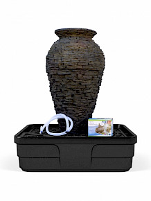 Medium Stacked Slate Urn Landscape Fountain Kit